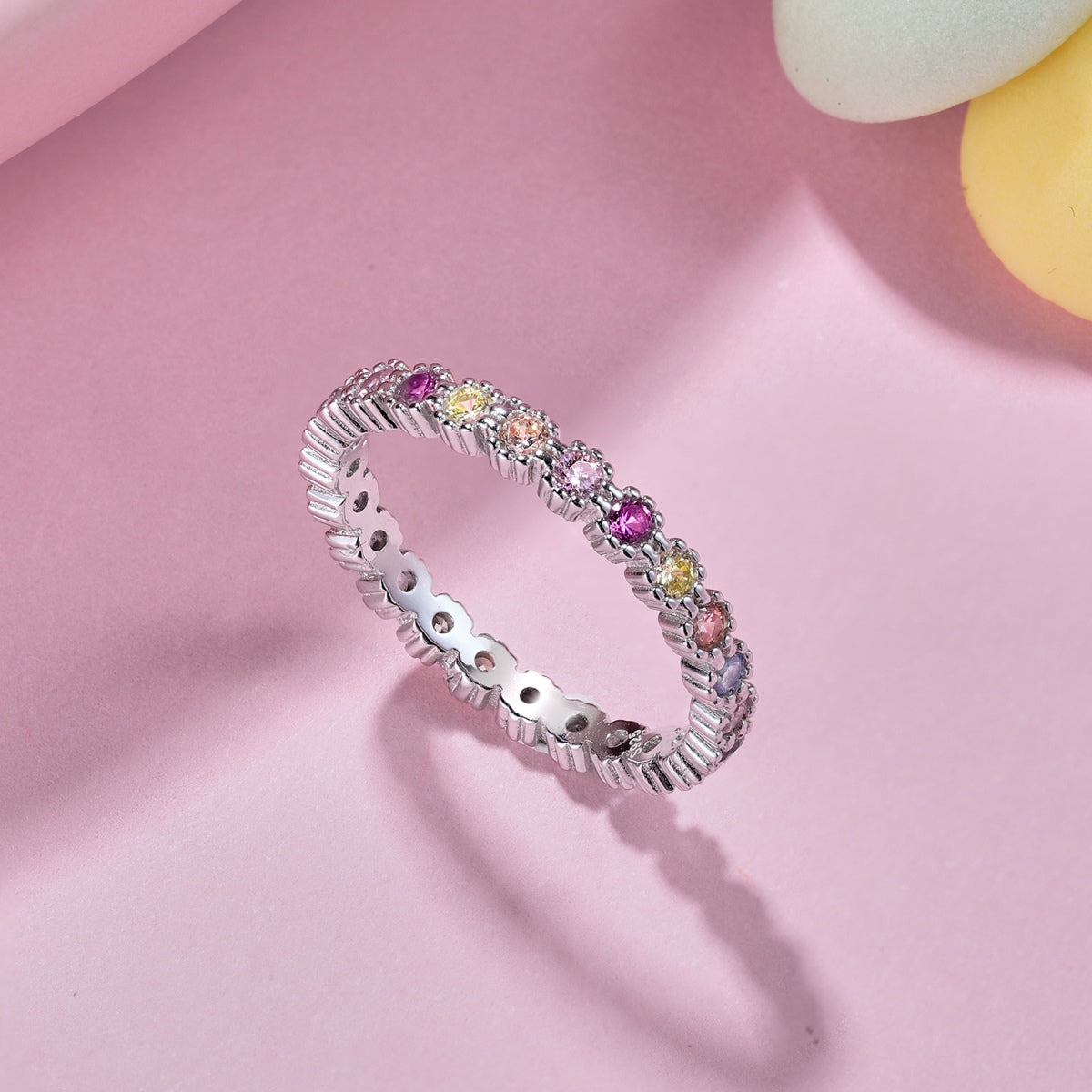 [AURORA]Exquisite bunte runde Schliff Party Ring