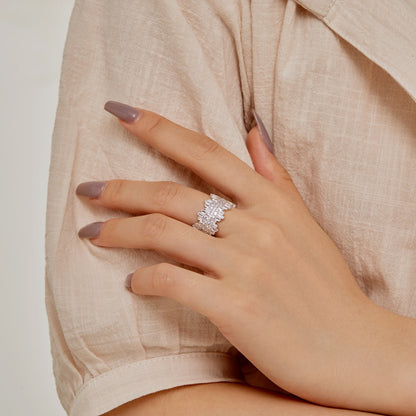 [AURORA]Luxurious Colorful Radiant Cut Daily Ring