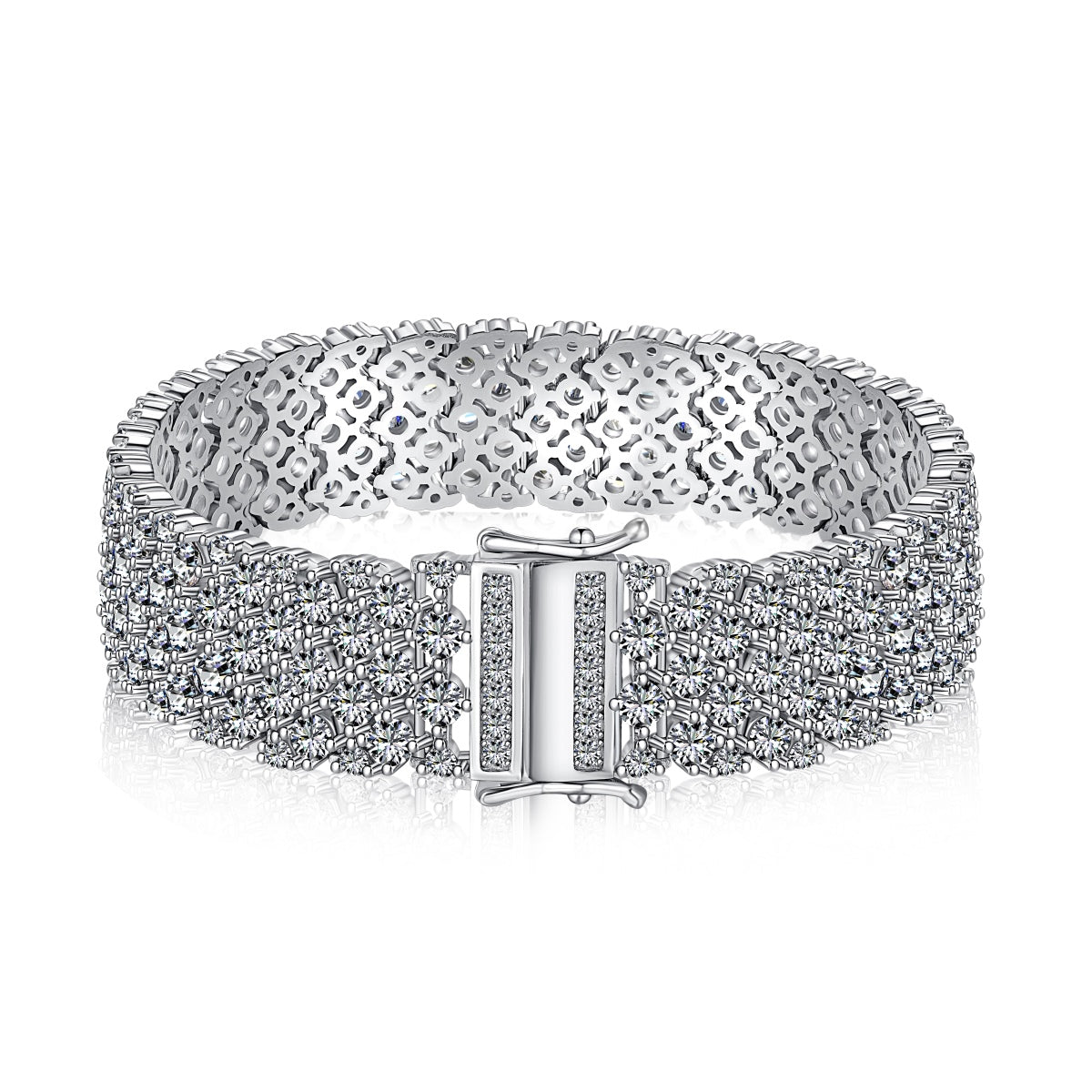 [AURORA] Verziertes, elegantes Party-Armband im Rundschliff