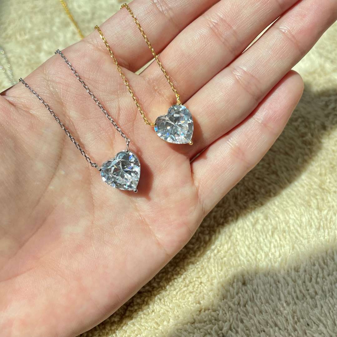 [Aurora]6.0 carat Radiant Heart Shape Necklace