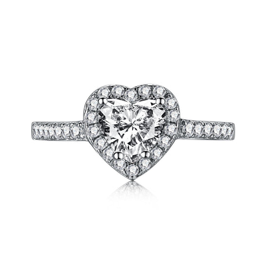 [AURORA]Eternity Splashy Romantic Heart Shape Lover Ring