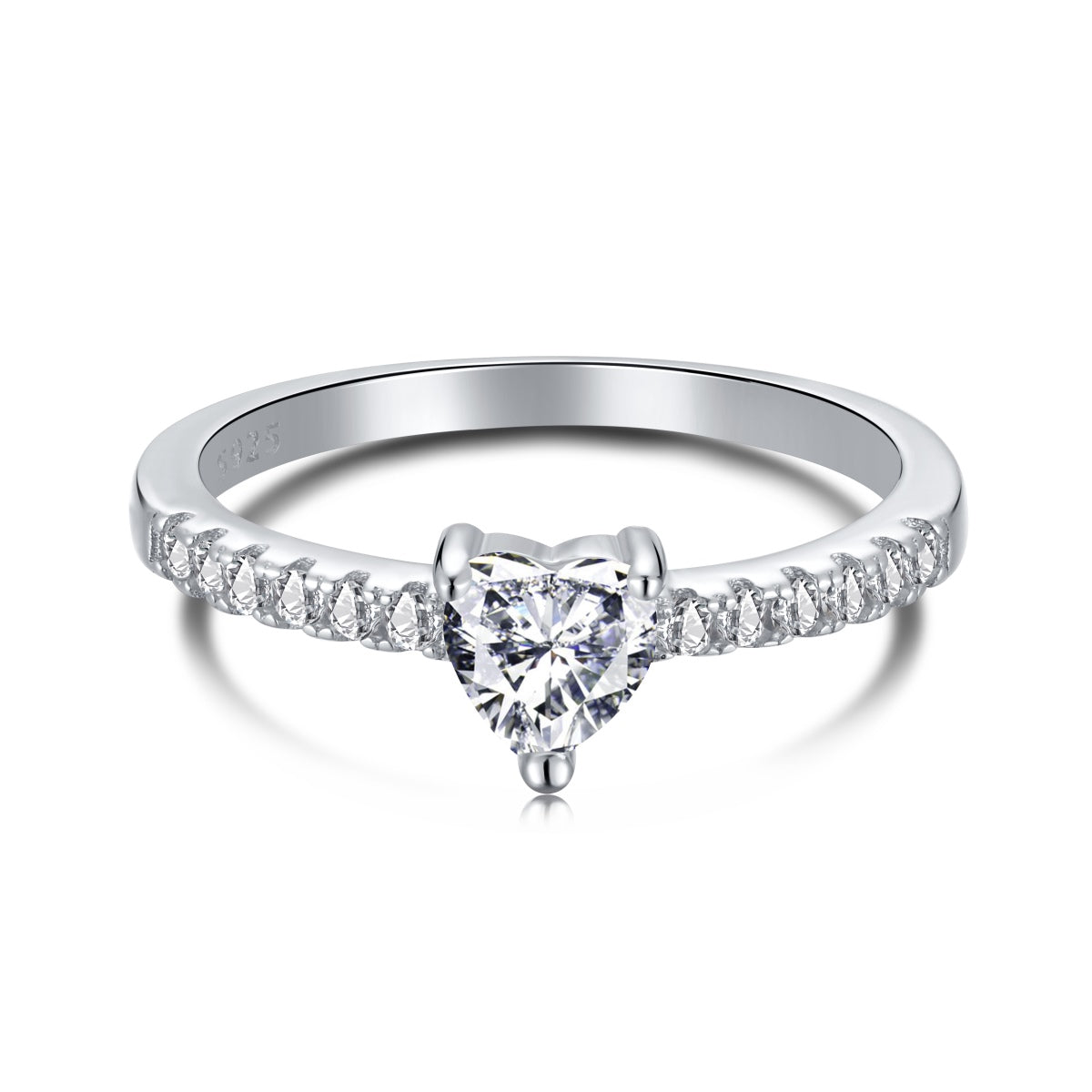 [Aurora]0.5 Carat CaratEternity Charming Heart Shape Lover Ring