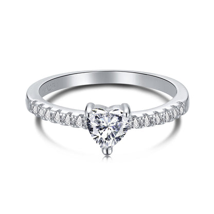 [Aurora]0.5 Carat CaratEternity Charming Heart Shape Lover Ring