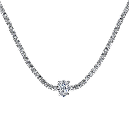 [Aurora]1.0 carat Unique Pear Cut Tennis Necklace