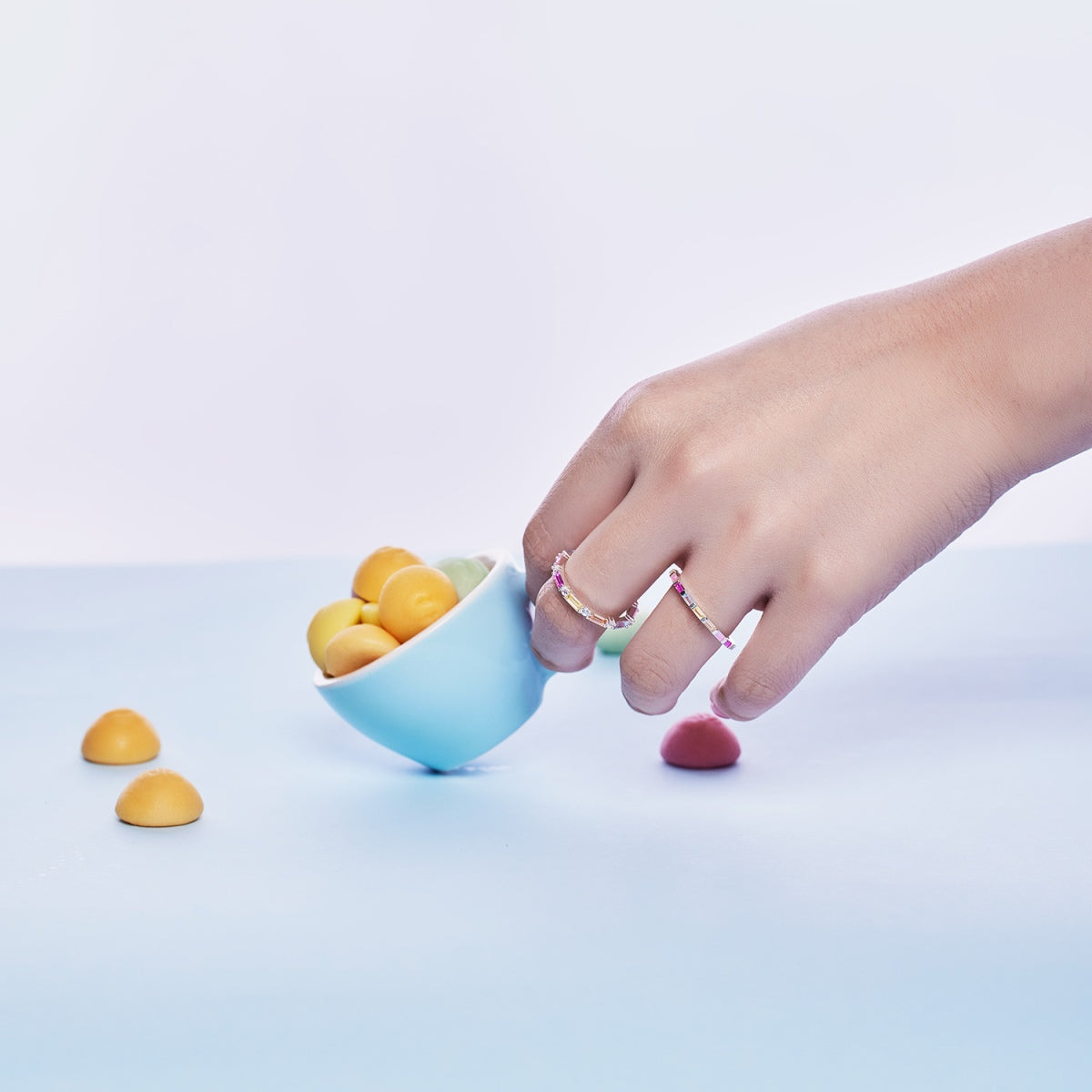 [AURORA]Exquisiter mehrfarbiger Smaragdschliff-Tagesring