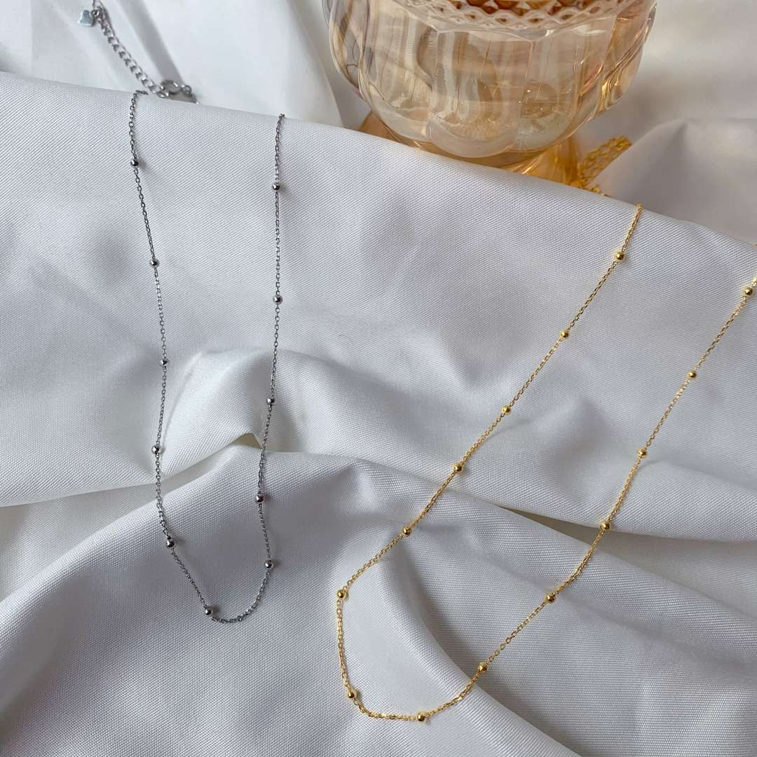 [Aurora]Small Bead Clavicle Chain Simple Necklace