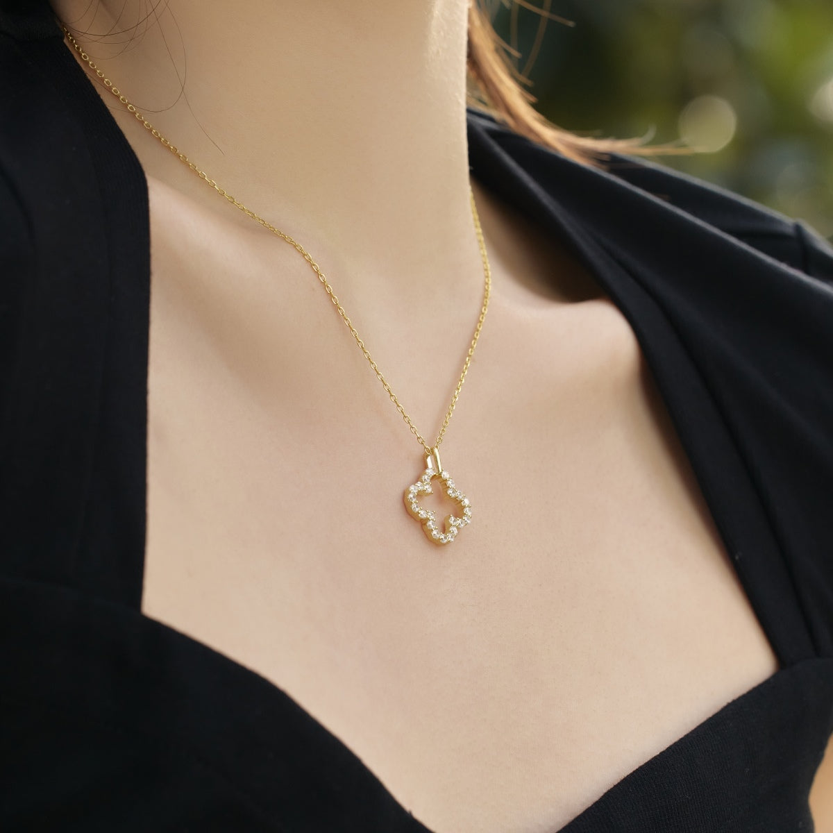 [Aurora]Four-Leaf Clover Hollow Design Exquisite Necklace