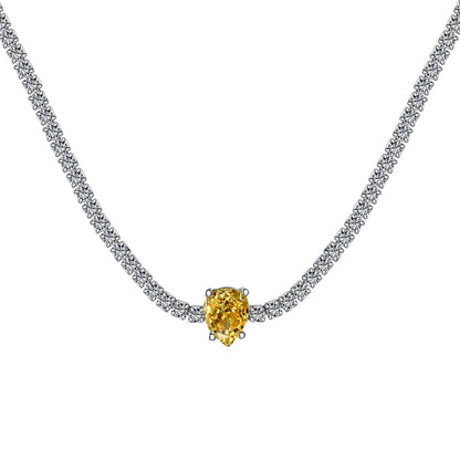 [Aurora]1.0 carat Unique Pear Cut Tennis Necklace