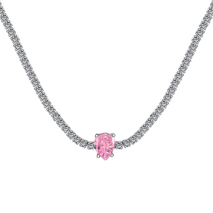 [Aurora]1.0 carat Unique Pear Cut Tennis Necklace