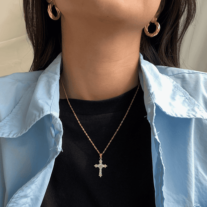 [Aurora]Delicate Cross Shape Necklace