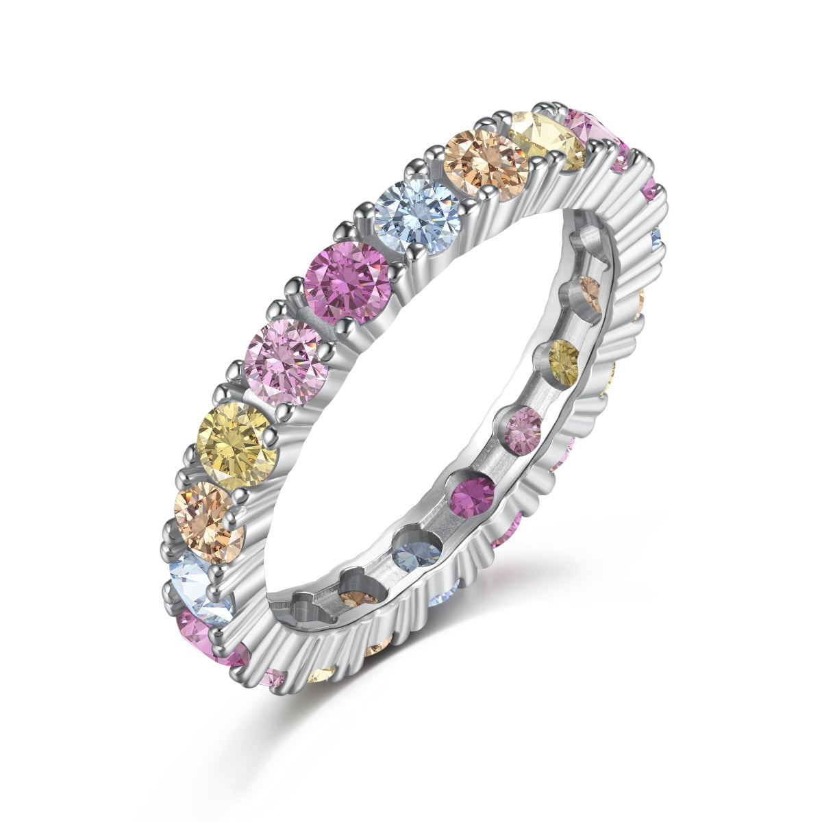 [AURORA]Dazzling Lustrous Round Cut Tennis Ring
