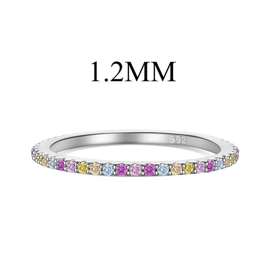 [AURORA]Ornate Colorful Round Cut Tennis Ring
