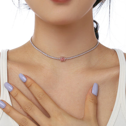 [Aurora]1.0 Carat Shining Oval Cut Necklace