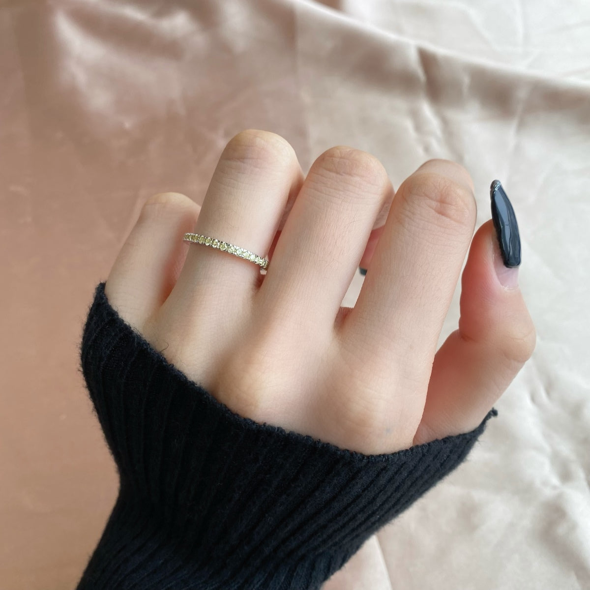 [Aurora]Delicate Sparkling Round Cut Daily Ring