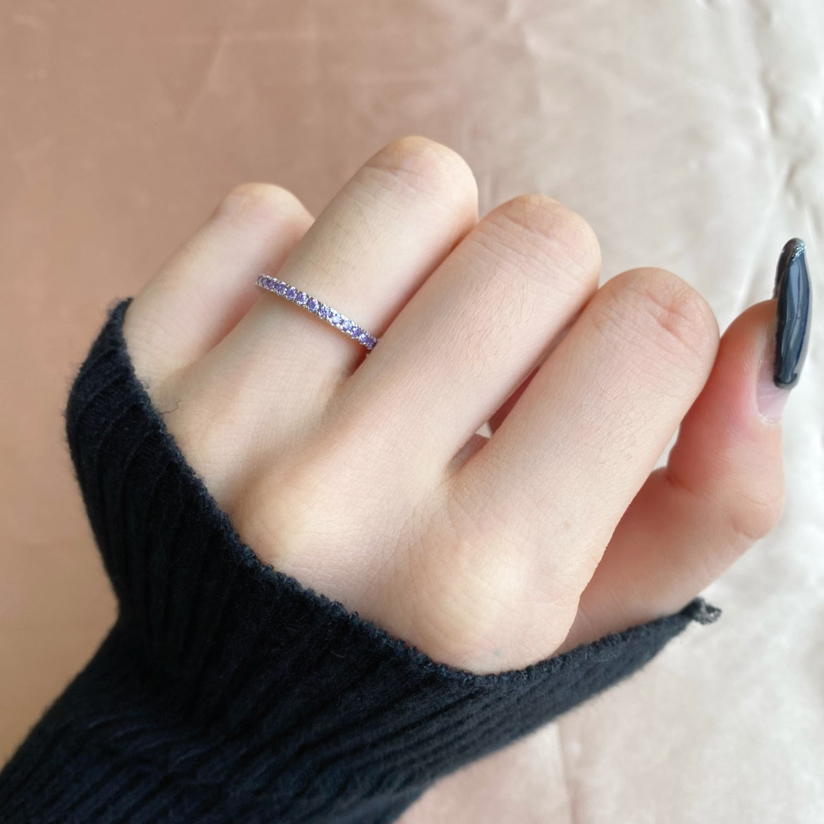 [Aurora]Delicate Sparkling Round Cut Daily Ring