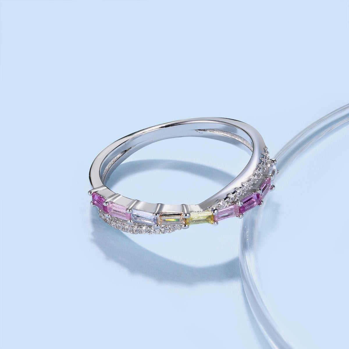 [AURORA]Energetischer eleganter Partyring im Radiant Cut