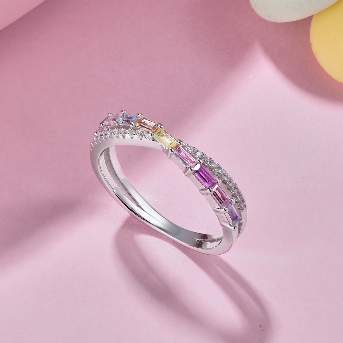 [AURORA]Energetischer eleganter Partyring im Radiant Cut