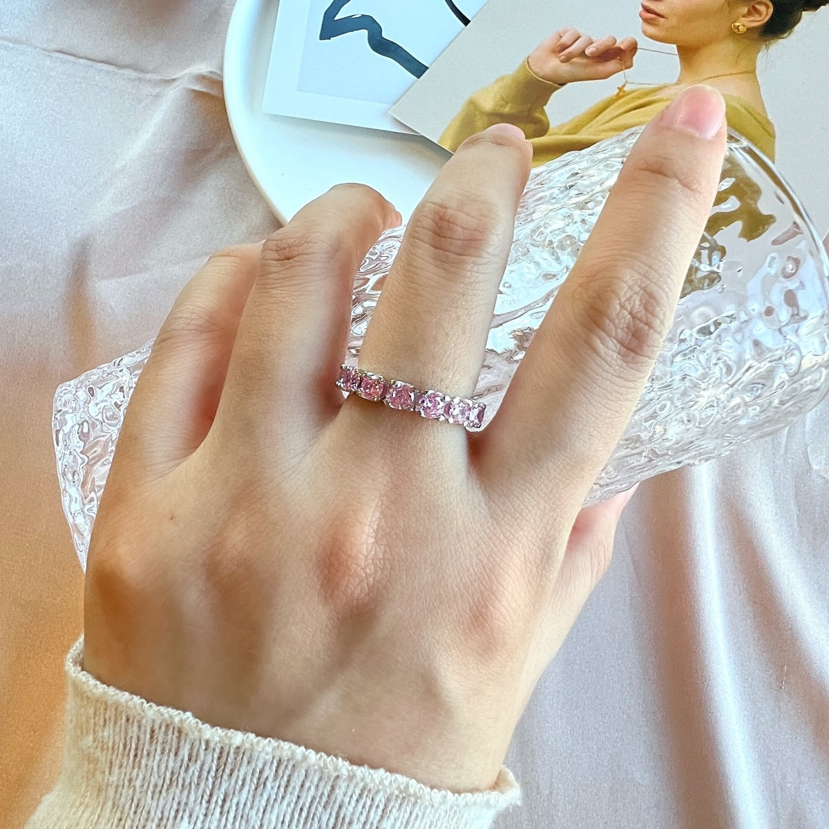 [Aurora]Eternity Round Cut Tennis Ring