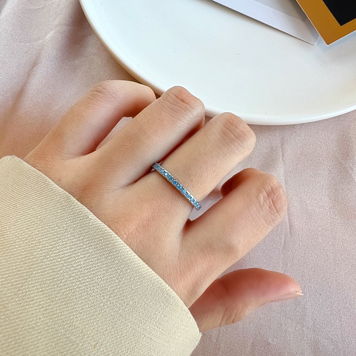 [Aurora]Delicate Sparkling Round Cut Daily Ring