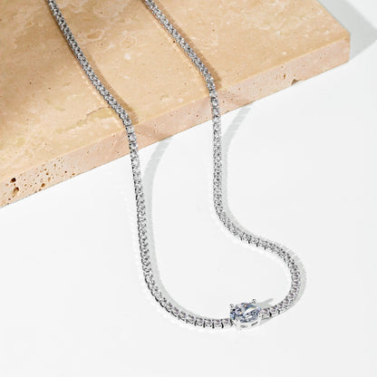 [Aurora]1.0 Carat Shining Oval Cut Necklace