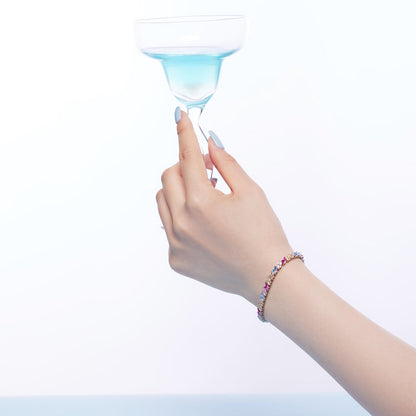 [AURORA]Ornate Sparkling Multi Cut Party Bracelet