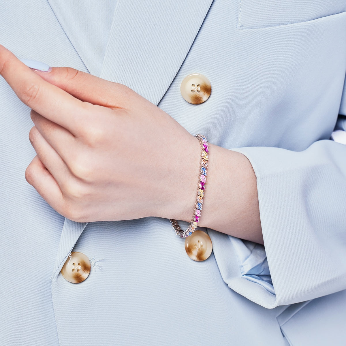 [Aurora]Ornate Sparkling Multi Cut Party Bracelet