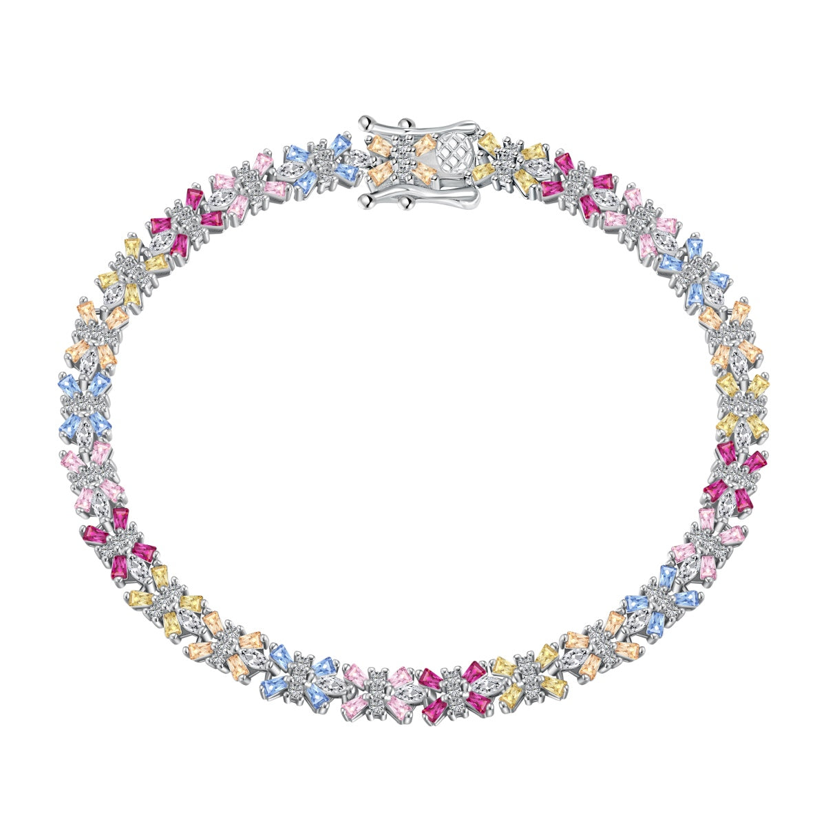 [AURORA] Strahlend buntes Party-Armband im Smaragdschliff