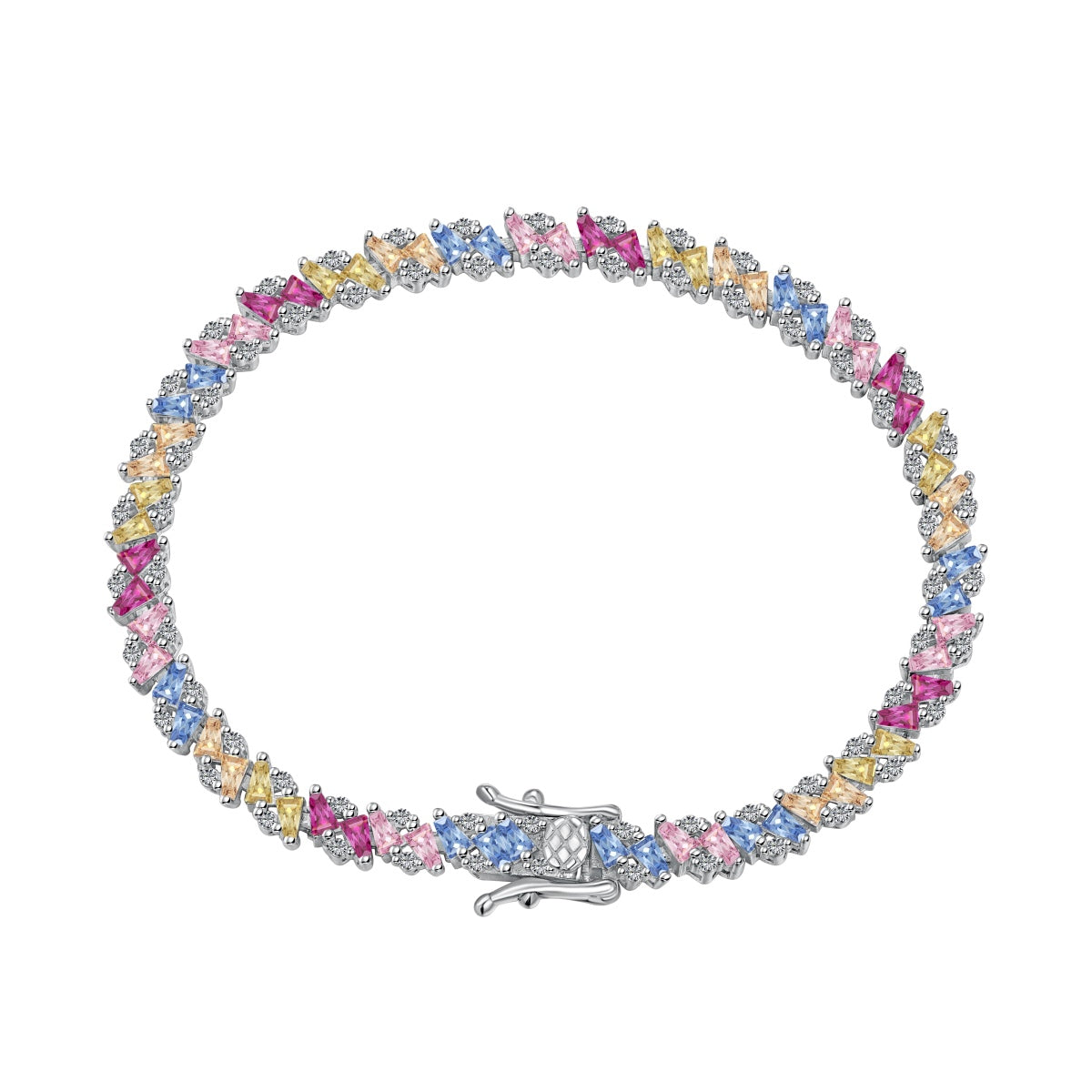 [AURORA]Ornate Sparkling Multi Cut Party Bracelet