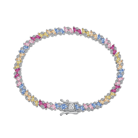 [AURORA]Ornate Sparkling Multi Cut Party Bracelet