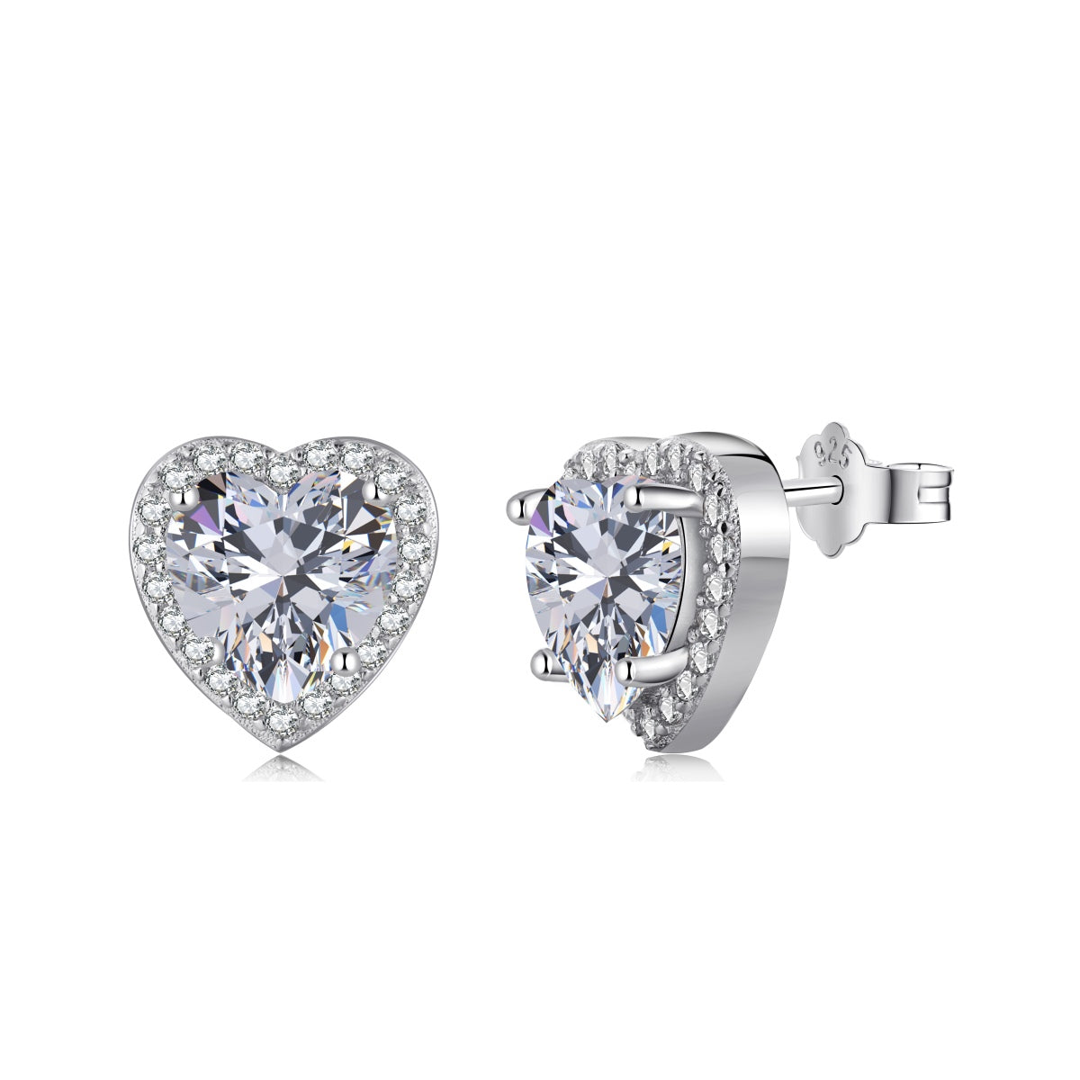 [Aurora]Sparkling Heart Shape Lover Earrings