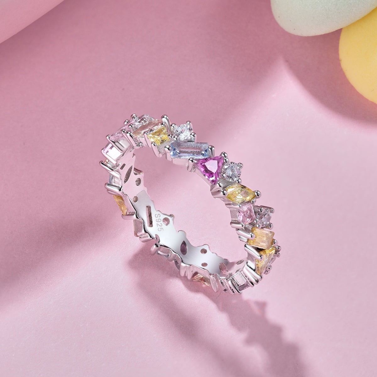 [Aurora]Dazzling Polychromatic Multi cut Daily Ring