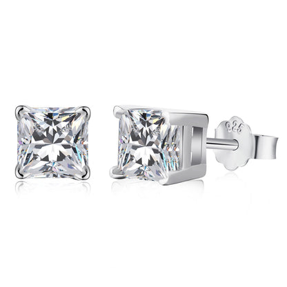 [Aurora]1.0 Carat Radiant Princess Cut Wedding Earrings