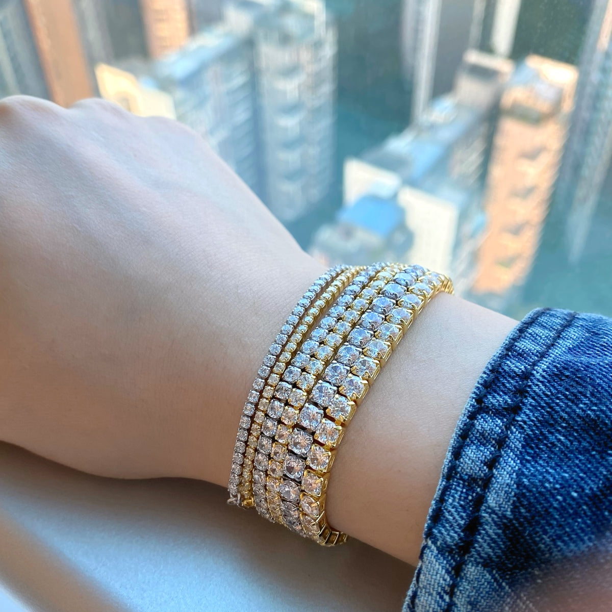 [Aurora]Radiant Shinning Princess Cut Tennis Bracelet