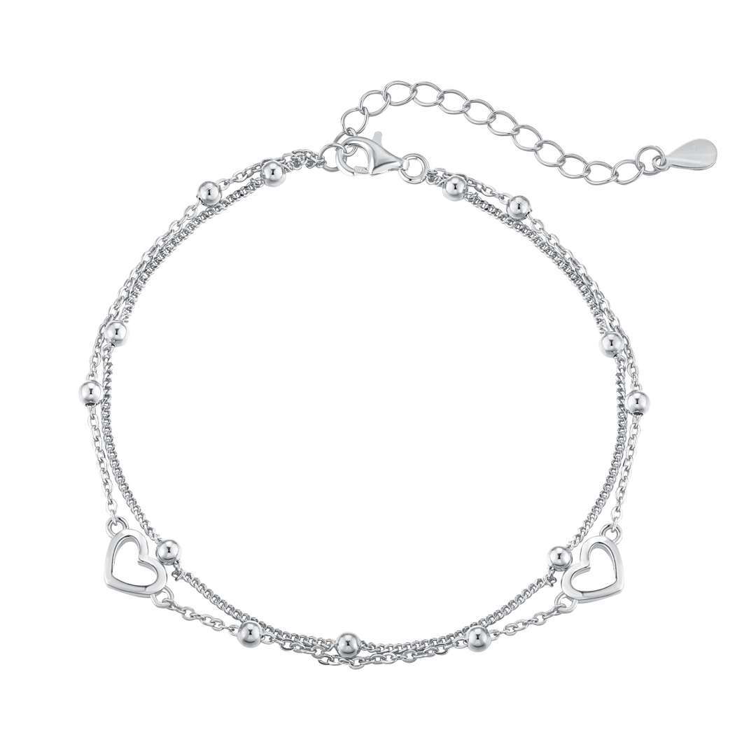 [AURORA] Zierliches doppellagiges Liebesherz-Armband