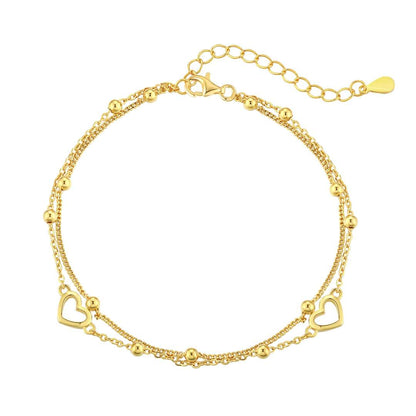 [AURORA] Zierliches doppellagiges Liebesherz-Armband