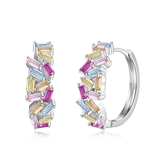 [Aurora]Dazzling Colorful Emerald Cut Daily Earrings