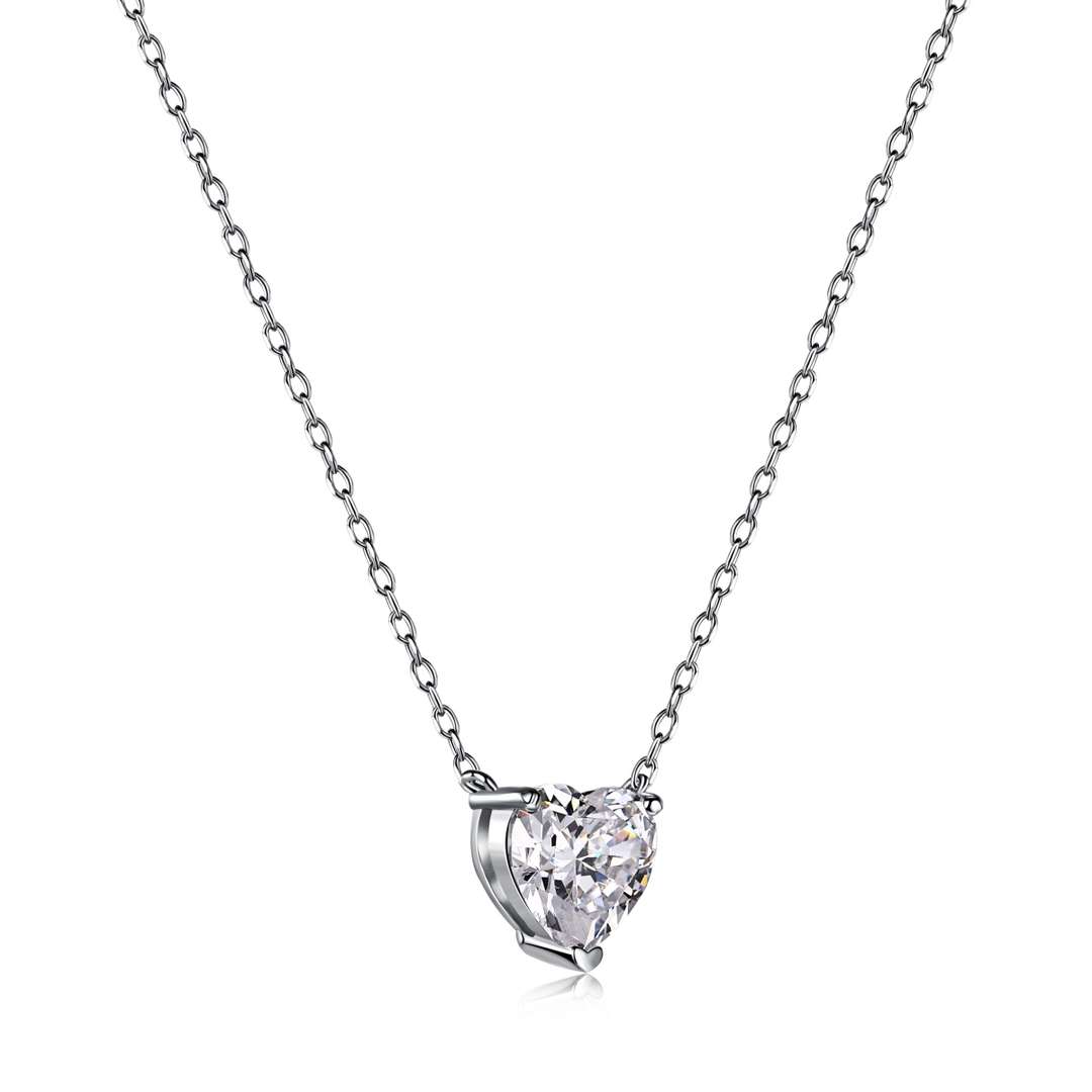 [Aurora]Heart Shape Main Stone Pendant Collarbone Necklace