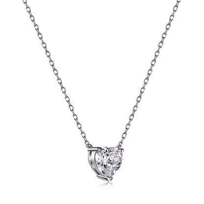 [Aurora]Heart Shape Main Stone Pendant Collarbone Necklace