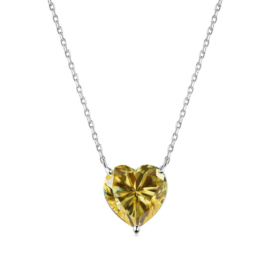 [Aurora]6.0 carat Radiant Heart Shape Necklace