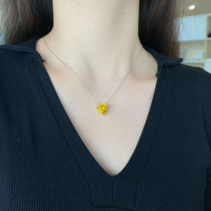 [Aurora]6.0 carat Radiant Heart Shape Necklace