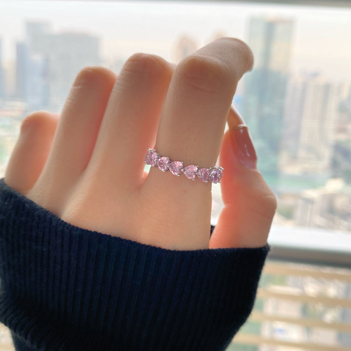 [Aurora]0.25 Carat Radiant Romance Heart Cut Lover Ring