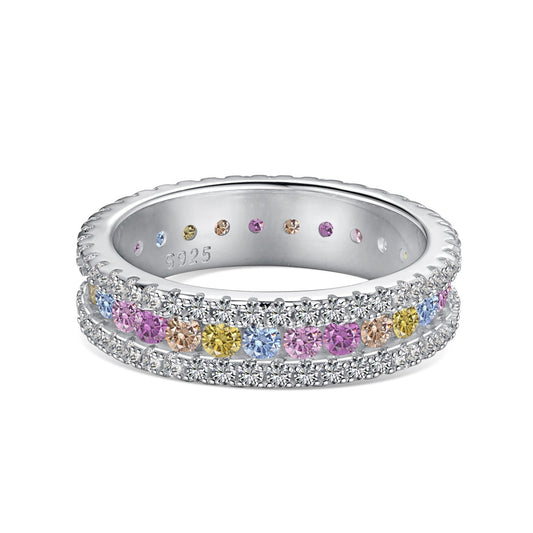 [Aurora]Delicate Colorful Round Cut Daily Ring