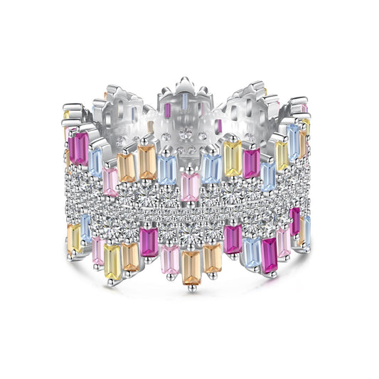 [Aurora]Luxurious Colorful Radiant Cut Daily Ring