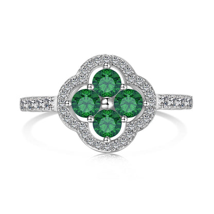 [Aurora]Four Leaf Clover Flower Design Ring