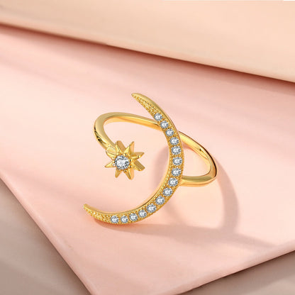 [AURORA]Eternity Moon & Star Ring
