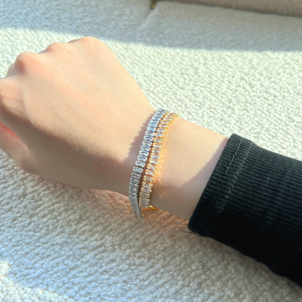 [AURORA]Exquisites Smaragdschliff-Tagesarmband