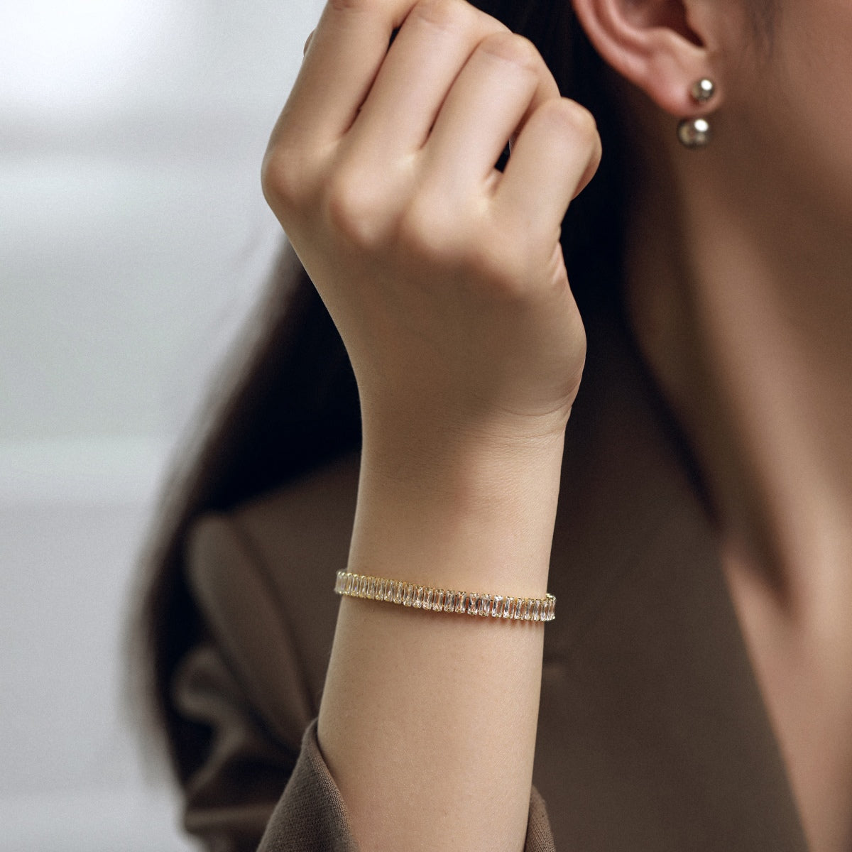 [AURORA]Exquisites Smaragdschliff-Tagesarmband