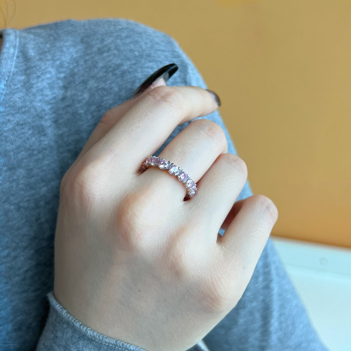 [Aurora]Eternity Round Cut Tennis Ring
