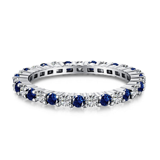 [Aurora]Exquisite Colorful Round Cut Tennis Ring