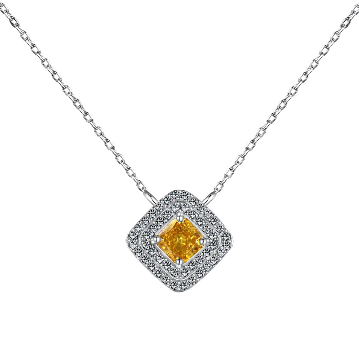 [Aurora]Sparkling Asscher Cut Necklace
